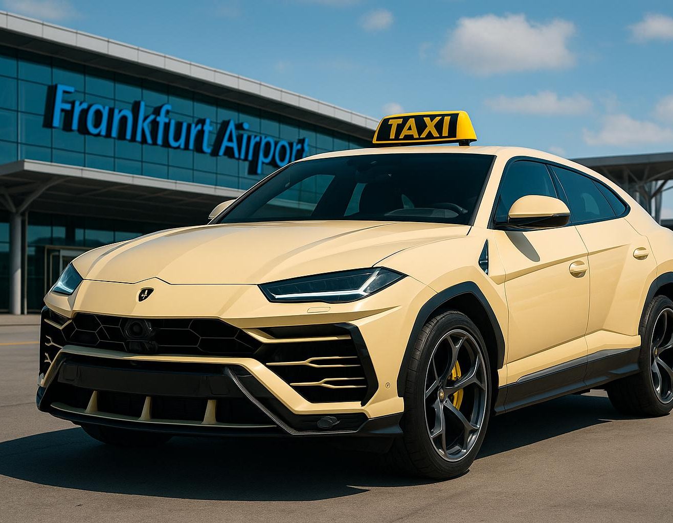 Taxi vor dem Frankfurter Flughafen